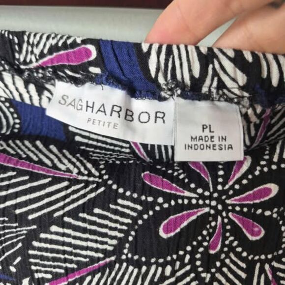Sag Harbor Floral A Line Skirt Stretchy Waist Multi Patterned Feminine - Picture 4 of 4